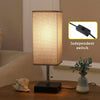 Modern Square Vintage Fabric Lamp Shade with Iron Base