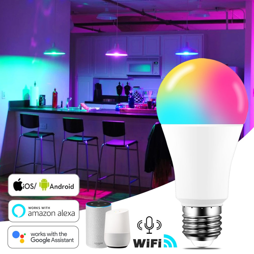 15W WiFi Smart Light Bulb B22 E27 LED RGB Lamp