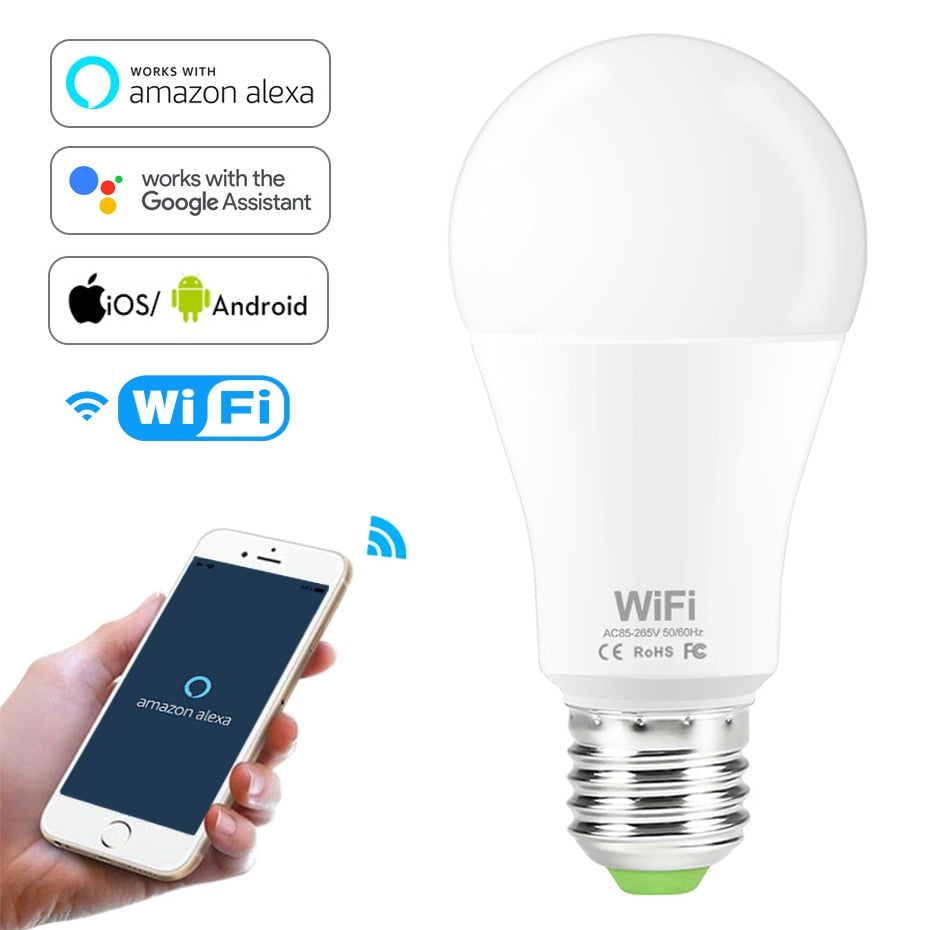 Dimmable 15W B22 E27 WiFi Smart Light Bulb LED