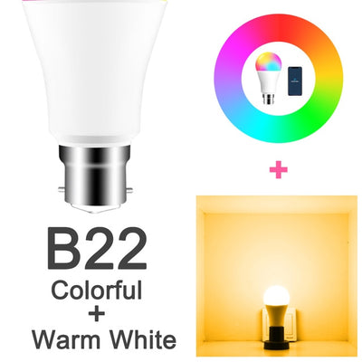 15W WiFi Smart Light Bulb B22 E27 LED RGB Lamp