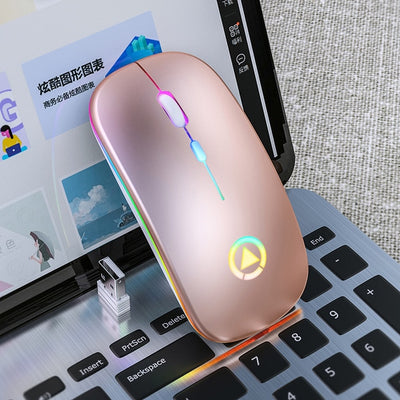 Rechargeable Mouse Wireless Silent LED Backlit USB Optical