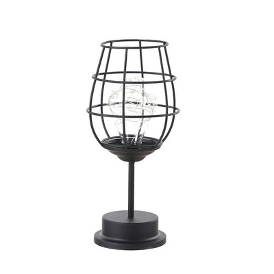 Retro Iron Winebottle Art Minimalist Hollow Table Lamp
