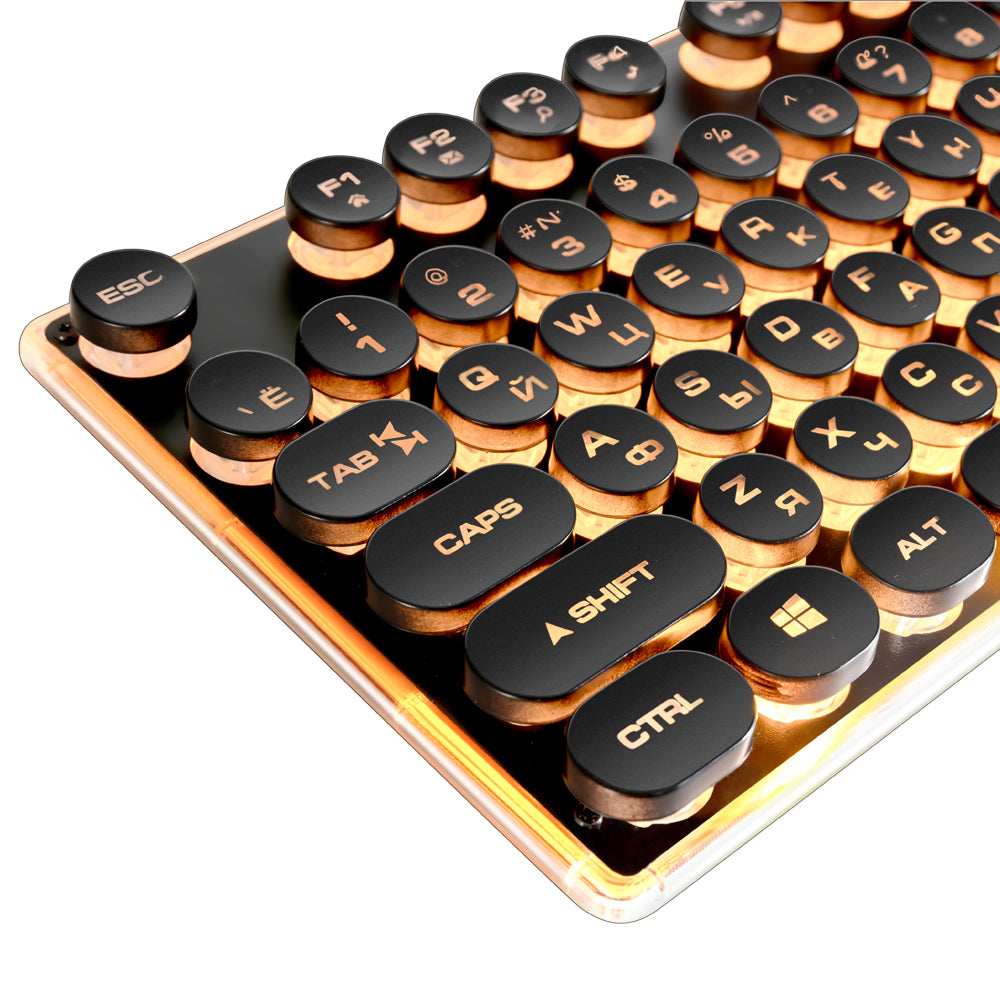 Gaming Keyboard Retro Round Glowing Keycap