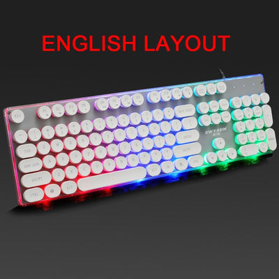 Gaming Keyboard Retro Round Glowing Keycap