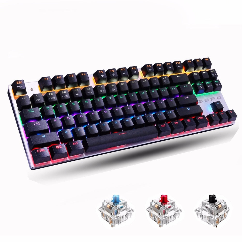 Mechanical Keyboard 87 keys Blue Switch Gaming Keyboards