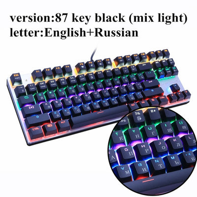 Mechanical Keyboard 87 keys Blue Switch Gaming Keyboards